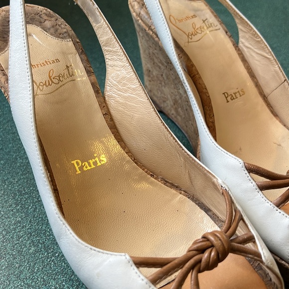 Christian Louboutin Cork Wedge Heels 38 - Picture 3 of 11